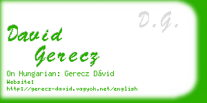david gerecz business card