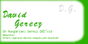 david gerecz business card